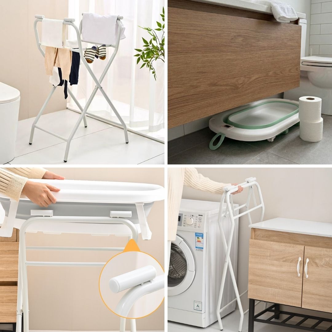 Bathby | Bañera Bebé Verde Con Cojín, Termómetro Y Soporte Plegable | Ligera, Segura Y Compacta Para Recién Nacidos_4