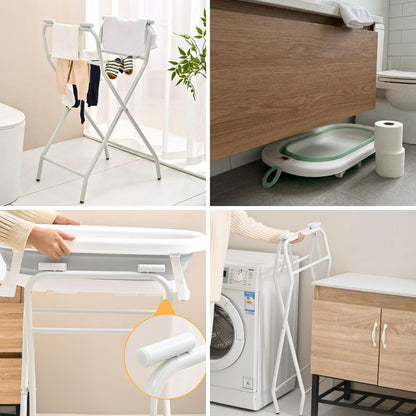 Bathby | Bañera Bebé Verde Con Cojín, Termómetro Y Soporte Plegable | Ligera, Segura Y Compacta Para Recién Nacidos_4