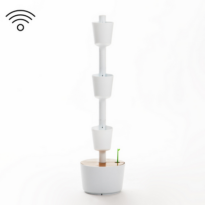 Macetero Vertical Citysens Con Riego Inteligente De 3 Macetas – Blanco, Polipropileno 100% Reciclado_3
