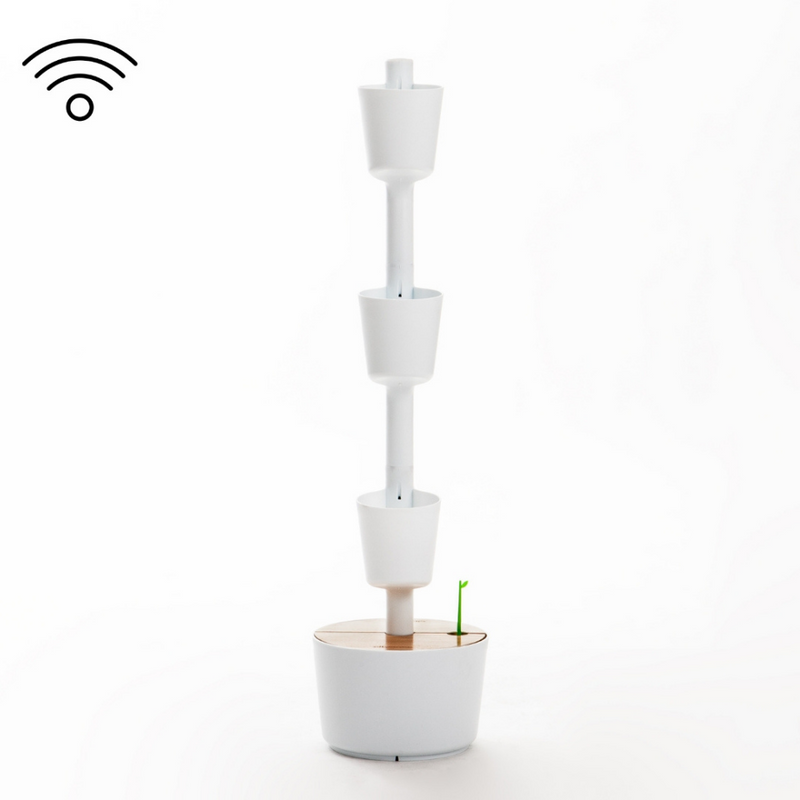 Macetero Vertical Citysens Con Riego Inteligente De 3 Macetas – Blanco, Polipropileno 100% Reciclado_4