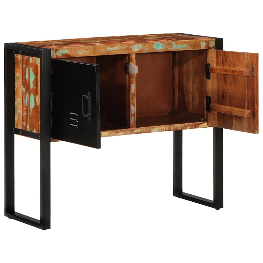 Mueble Consola Madera Maciza Reciclada Multicolor 90x35x75 Cm_3