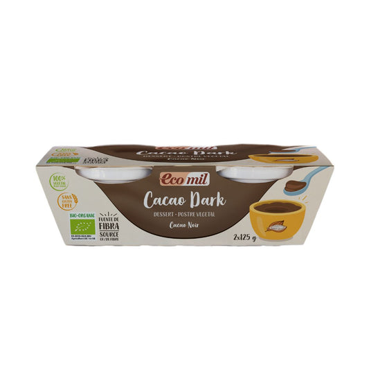 Sobremesa de Cacau Amargo Biológico Ecomil 2 unidades de 125 g