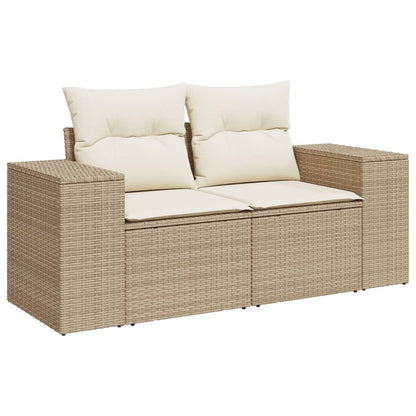 Juego De Sofás Jardín Con Cojines 6 Pzas Ratán Sintético Beige / Vetonek_4