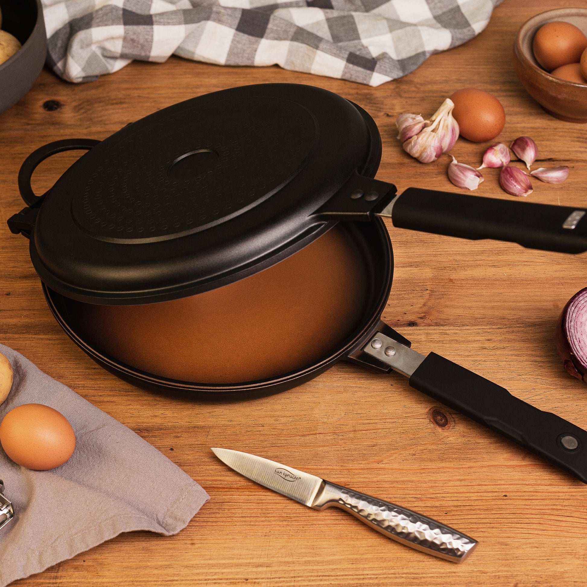 Sartén Doble Para Tortillas Ø26cm Inducción Origen San Ignacio_4