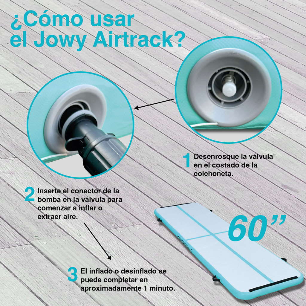 Airtrack 400x100x10cm Colchoneta Inflable, Color Azul_4