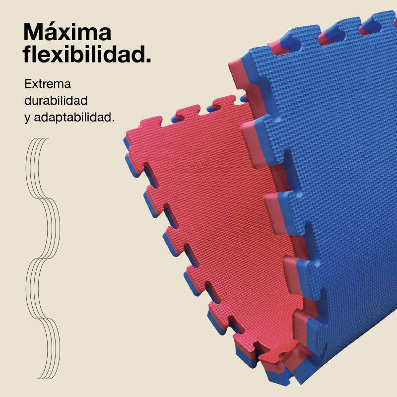 Jowy Tatami Puzzle 4cm 100x100cm – Superficie T Azul/rojo_5