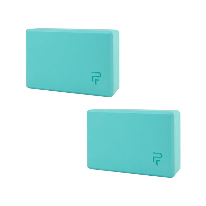 Bloque De Yoga Perpetual Liso Azul Turquesa - 2 Unidades - Espuma Eva Andideslizante - Soporte Para Yoga Y Pilates_0