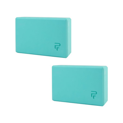 Bloque De Yoga Perpetual Liso Azul Turquesa - 2 Unidades - Espuma Eva Andideslizante - Soporte Para Yoga Y Pilates_0