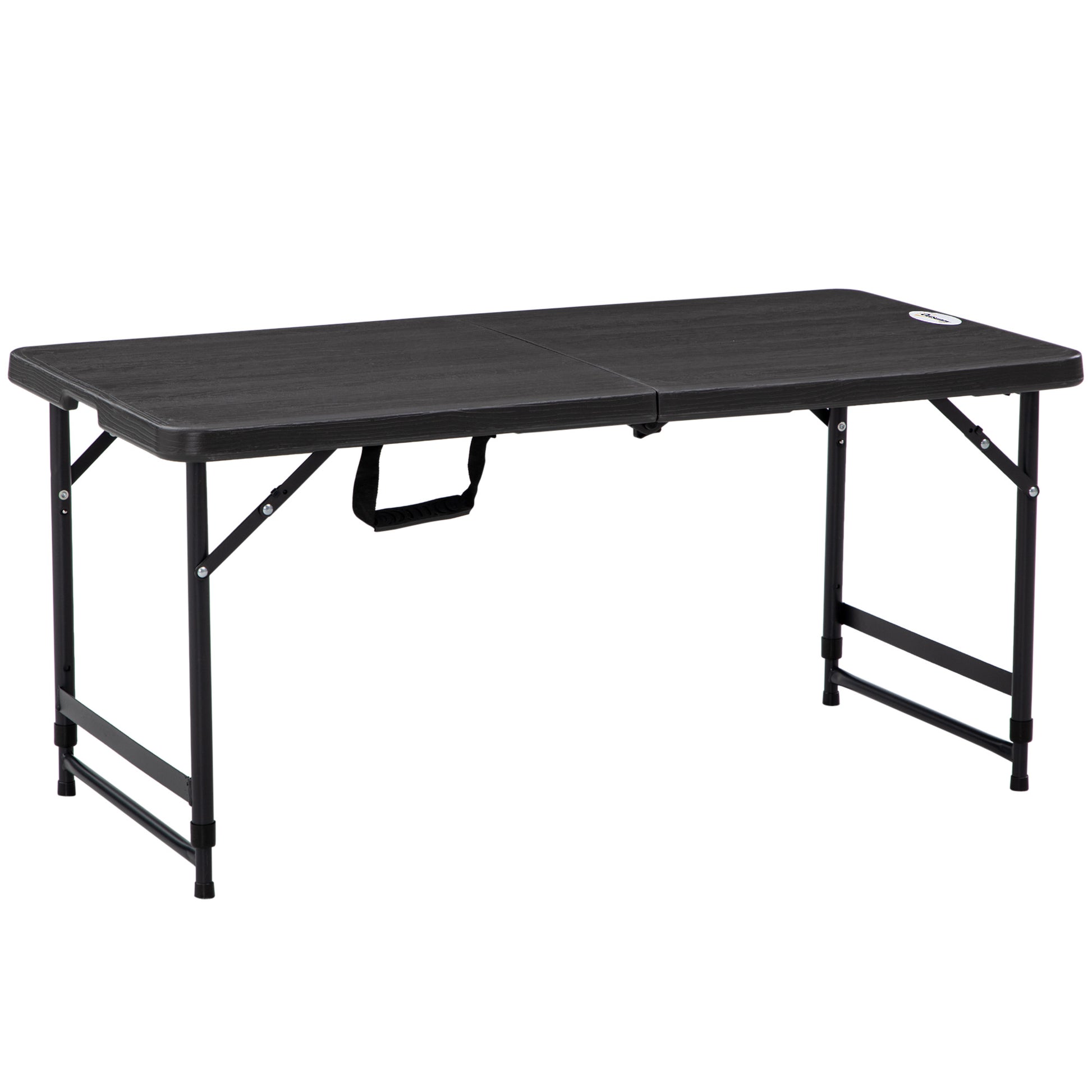 Outsunny Mesa De Jardín Plegable Con Altura Ajustable 118x60x56-74cm Gris Oscuro_0
