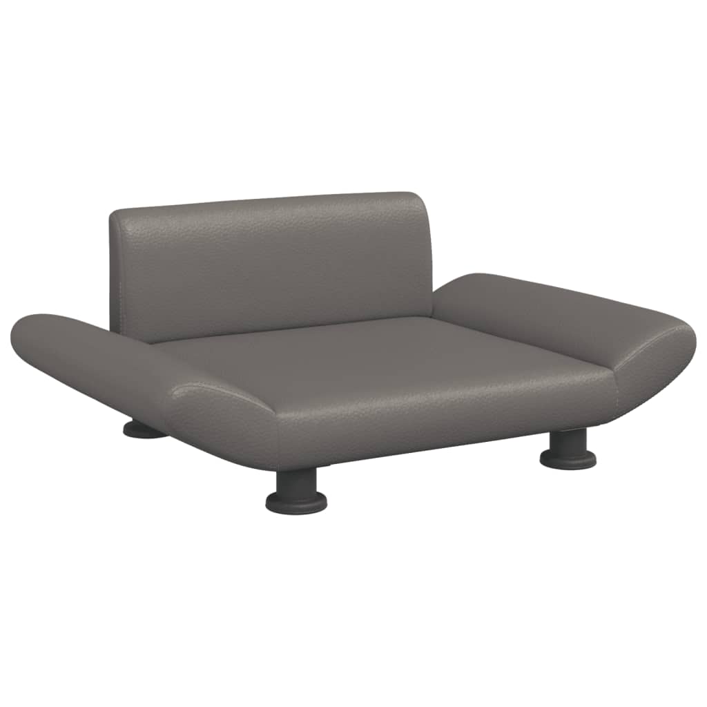 Cama Para Perros De Cuero Sintético Gris 70x45x28 Cm / Vetonek_1