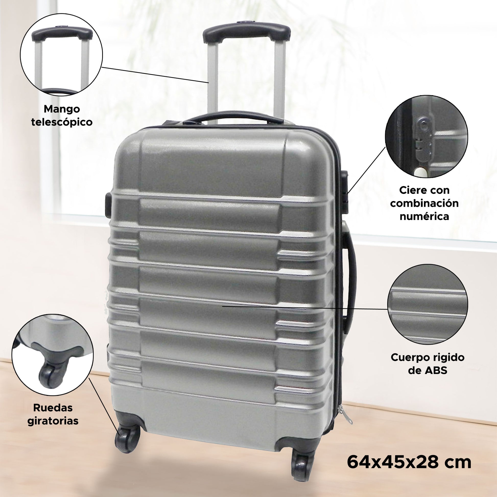 Set De Maleta 64x45x28cm Con Funda Protectora'around The World'_1