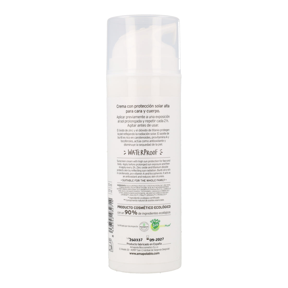 Protetor Solar Infantil Amazonia Amapola FPS 50 125 ml