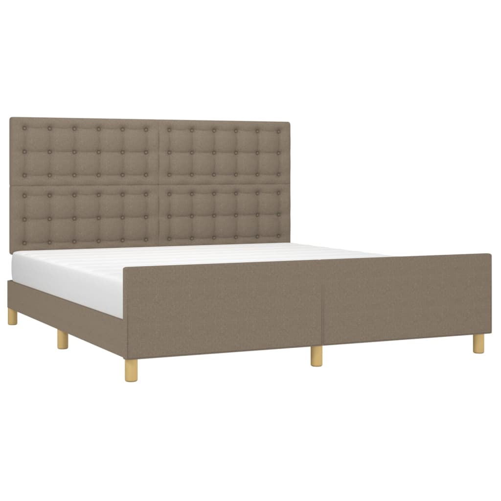 Estructura De Cama Con Cabecero De Tela Gris Taupe 180x200 Cm / Vetonek_1