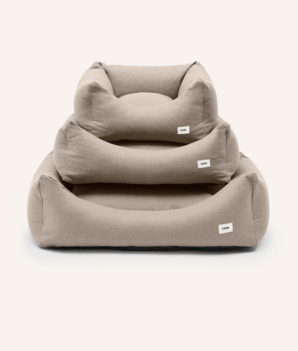 Cafide Cama De Material Reciclado Para Perro Con Tejido Basic Beige. Modelo Snozy._3