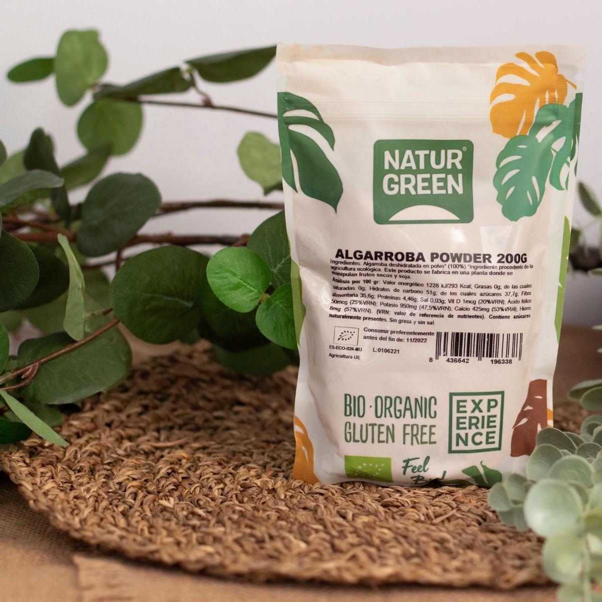 Experimente Algarroba em Pó Bio Sem Glúten NaturGreen 200 g