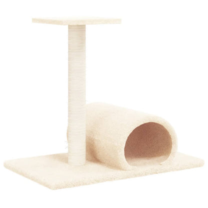 Poste Rascador Para Gatos Con Túnel Crema 60x34,5x50 Cm_0