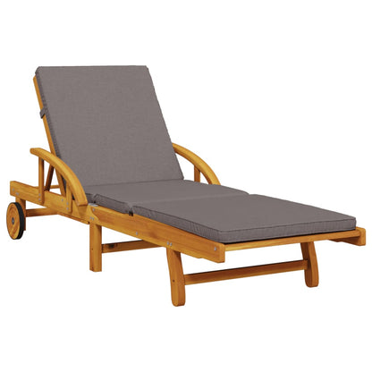 Tumbonas Con Cojines 2 Uds Madera Maciza De Acacia 200x68x83 Cm / Vetonek_2