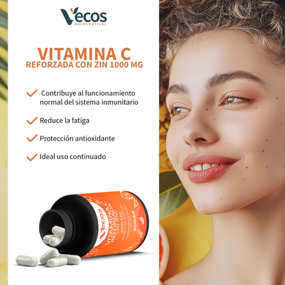 Vitamina C 1000 Mg Vecos 90 Cápsulas | Inmunidad Y Protección Oxidativa | Reforzada Con Zinc_3