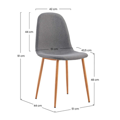 Pack 4 Sillas De Comedor Lino Nuova 91x51x44cm Thinia Home_5
