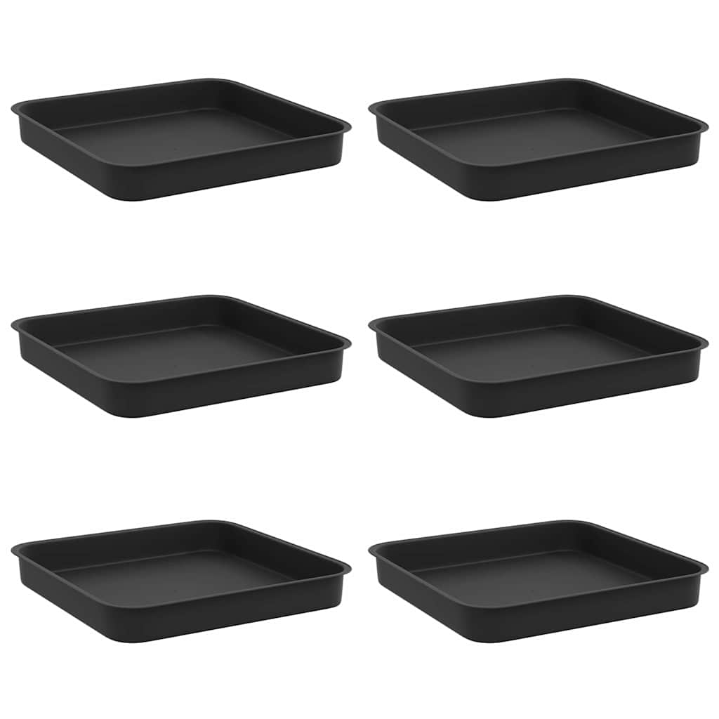 Bandeja Cuadrada Para Flores 6 Uds. Negro 15 X 15 X 2 Cm_0