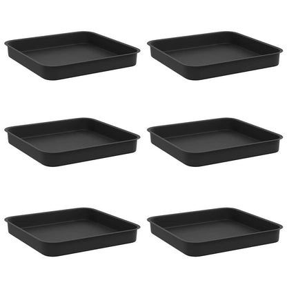 Bandeja Cuadrada Para Flores 6 Uds. Negro 15 X 15 X 2 Cm_0