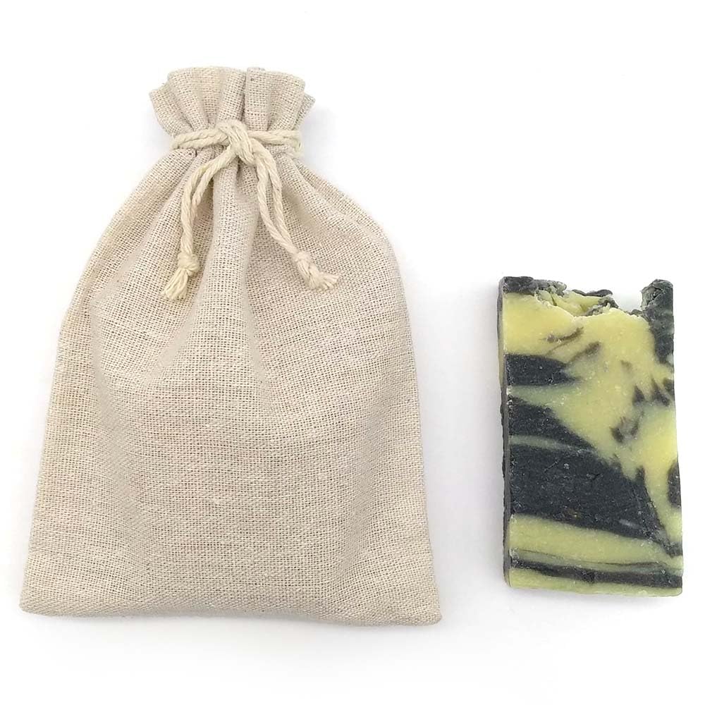 Jabón Natural Lodos Marinos 90g En Bolsa Regalo De Yute - Piel Mixta. Regula La Grasa - Evita El Acné - Elimina Toxinas_3