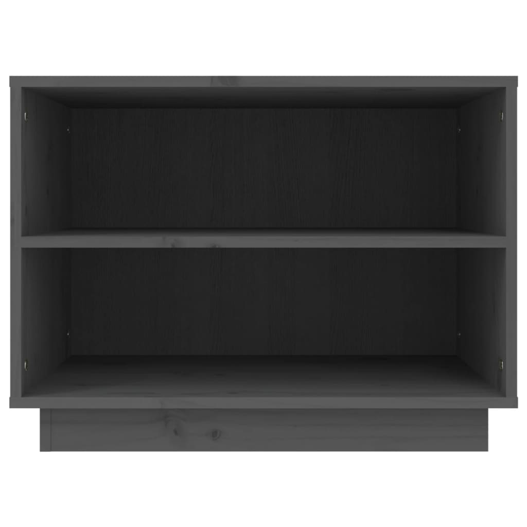 Armario Zapatero De Madera Maciza De Pino Gris 60x34x45 Cm / Vetonek_3