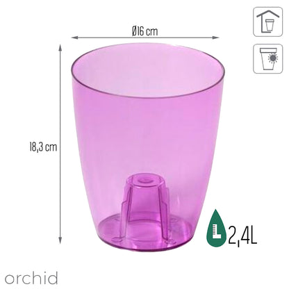 Maceta Coubi Orchid 2,4l., Dimensiones (mm) 160x160x183