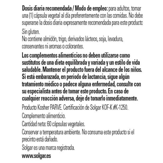 Vitamina D3 (Colecalciferol) 4000 UI (100 μg) 60 cápsulas vegetais Solgar