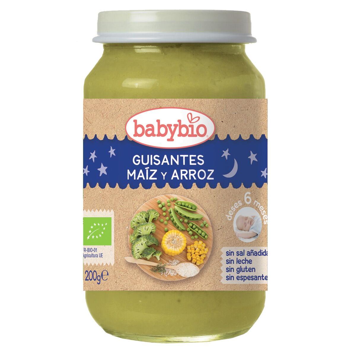 Babybio Good Night Ervilhas, Milho e Arroz Pote 200 g