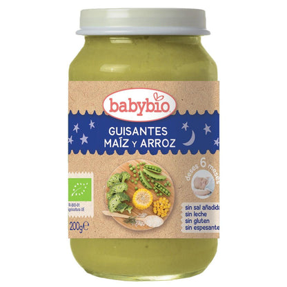 Pack Tarritos Buenas Noches Bio Verduras y Cereales Babybio 2 uds de 200 g