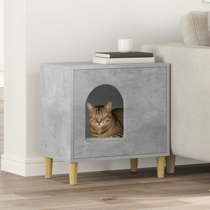 Casa Para Gatos Concreto 51 X 30 X 52 Cm Madera De Ingeniería_1