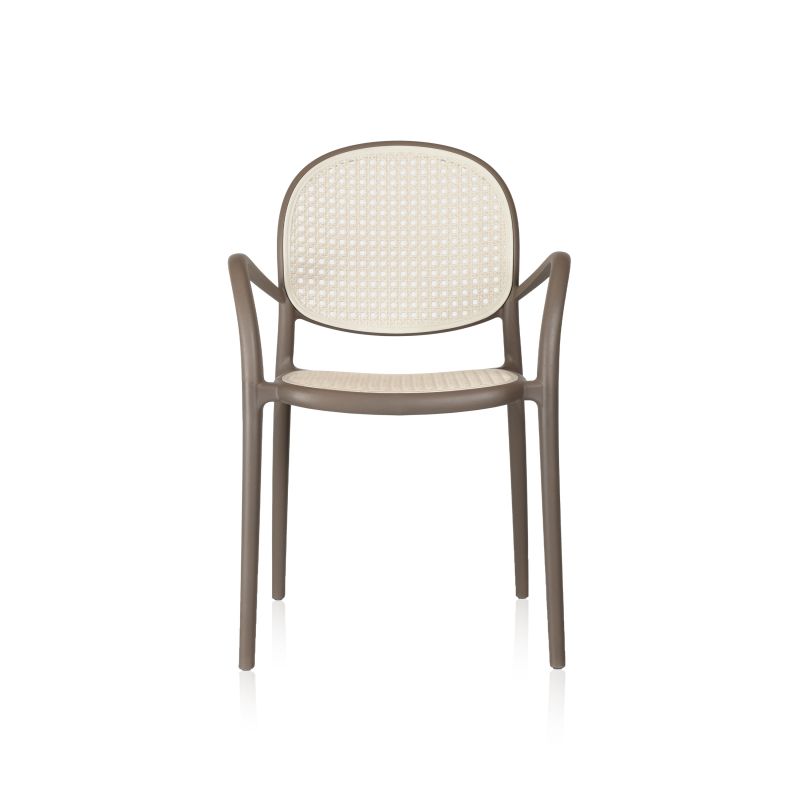 Pack 4 Sillas De Exterior Klux Arm Apilables, Polipropileno, Taupé, 56 X 85 X 48_3