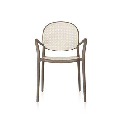 Pack 4 Sillas De Exterior Klux Arm Apilables, Polipropileno, Taupé, 56 X 85 X 48_3