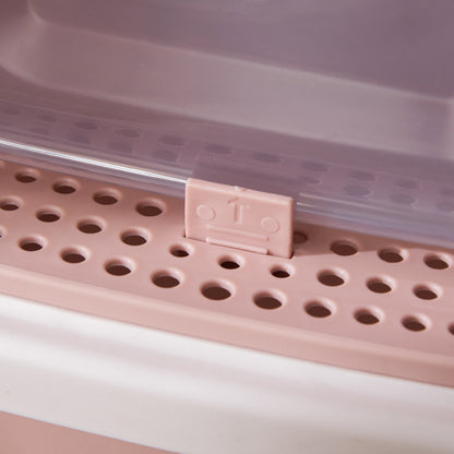 Pawhut Arenero Gatos Con Puerta Bandeja Extraíble Y Pala 40x53,5x37,5 Cm Rosa_4
