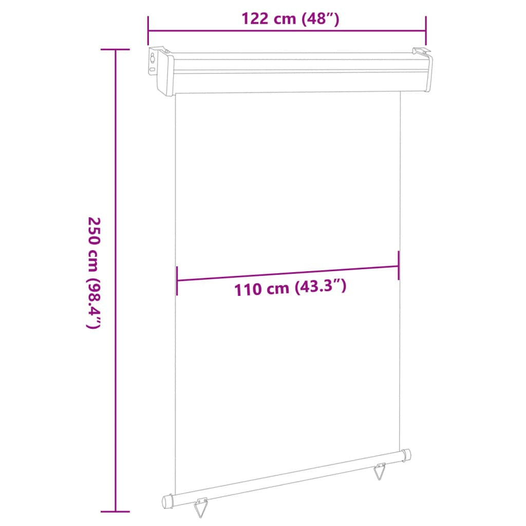 Vidaxl Toldo Lateral De Balcón Gris 122x250 Cm_2