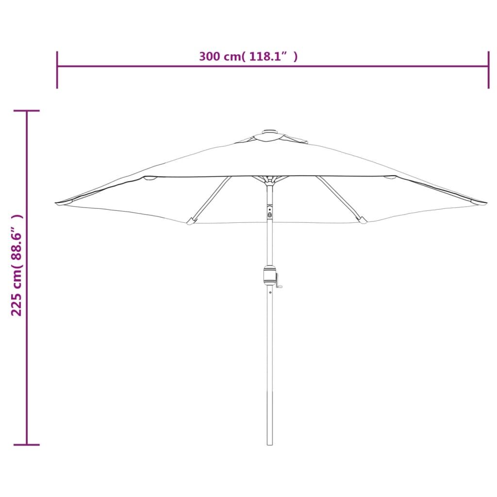 Vidaxl Sombrilla De Jardín Con Luces Led Palo De Acero Taupe 300cm_2