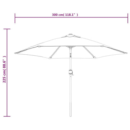 Vidaxl Sombrilla De Jardín Con Luces Led Palo De Acero Taupe 300cm_2