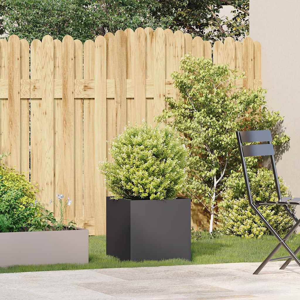 Jardinera De Acero Laminado En Frío Negro 40x40x40 Cm_2
