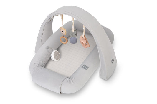 Cuna Nido 4 En 1 Con Caja Musical Y Arco De Juegos - Grey_0