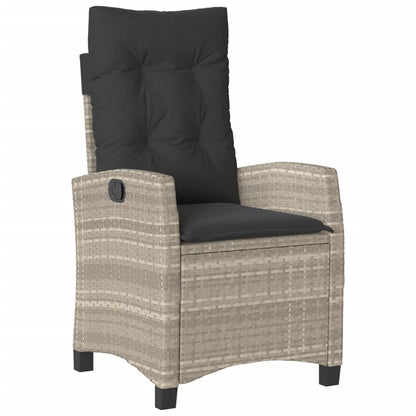 Set Comedor De Jardín 5 Pzas Cojines Ratán Sintético Gris Claro / Vetonek_2