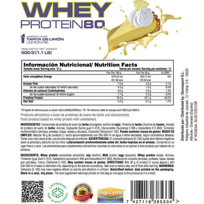 Whey Protein80 - 500g - Pastel De Limón - Aumenta La Masa Muscular - Masmusculo_4