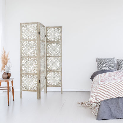 Wellhome Pantalla Madera Etnik Estampado Blanco_2