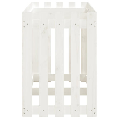 Arriate Elevado Jardín Con Valla Madera Pino Blanco 150x50x70cm_5