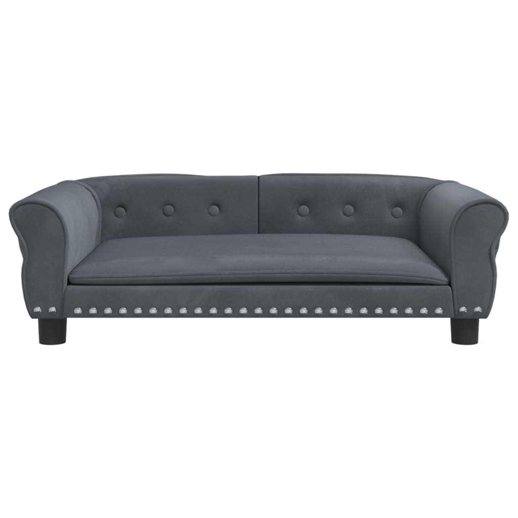 Cama Para Perros De Terciopelo Gris Oscuro 95x55x30 Cm / Vetonek_5