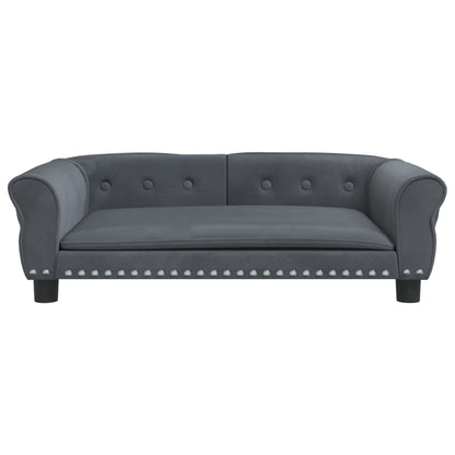 Cama Para Perros De Terciopelo Gris Oscuro 95x55x30 Cm / Vetonek_5