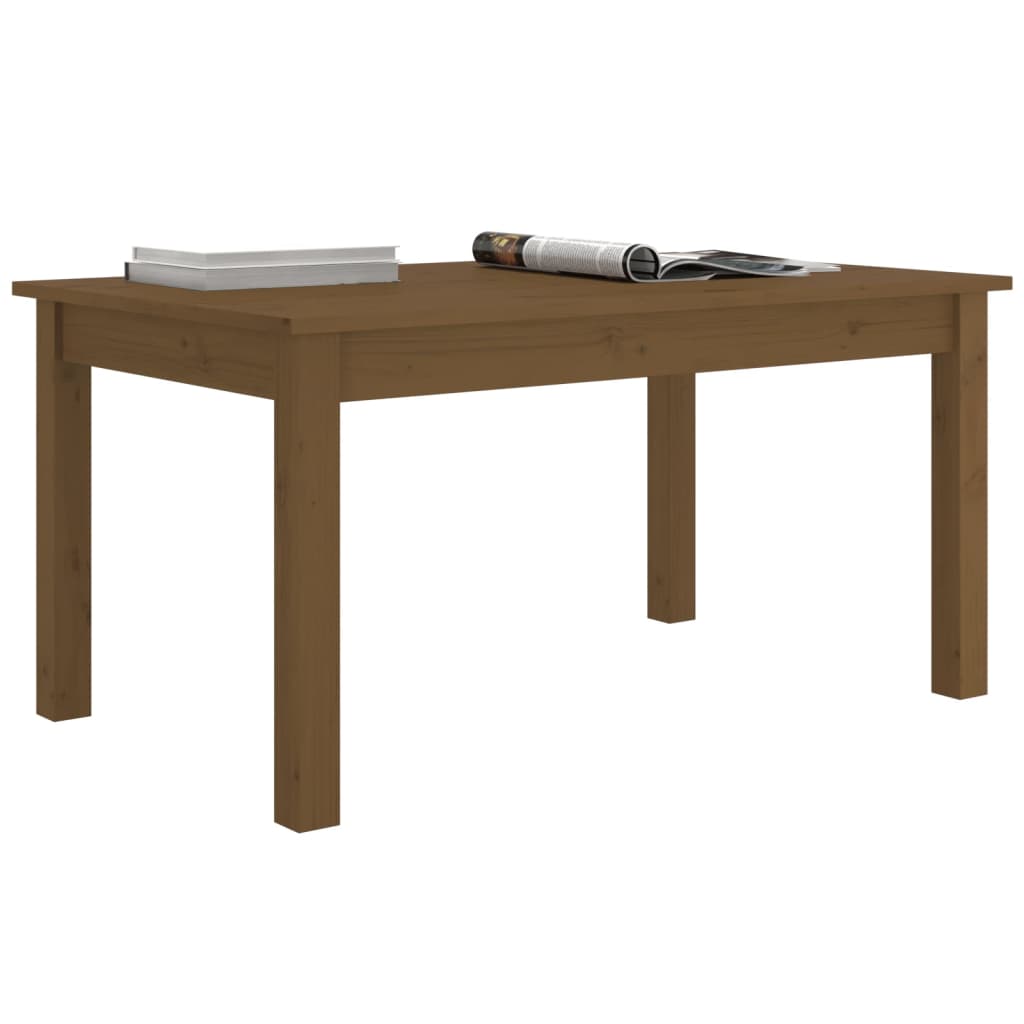 Mesa De Centro Madera Maciza De Pino Marrón Miel 80x50x40 Cm_4