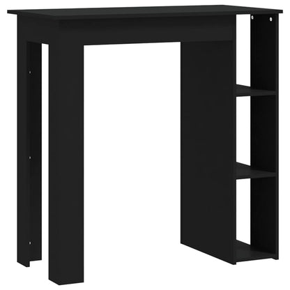 Mesa Bar Con Estante Madera Contrachapada Negro 102x50x103,5 Cm_0