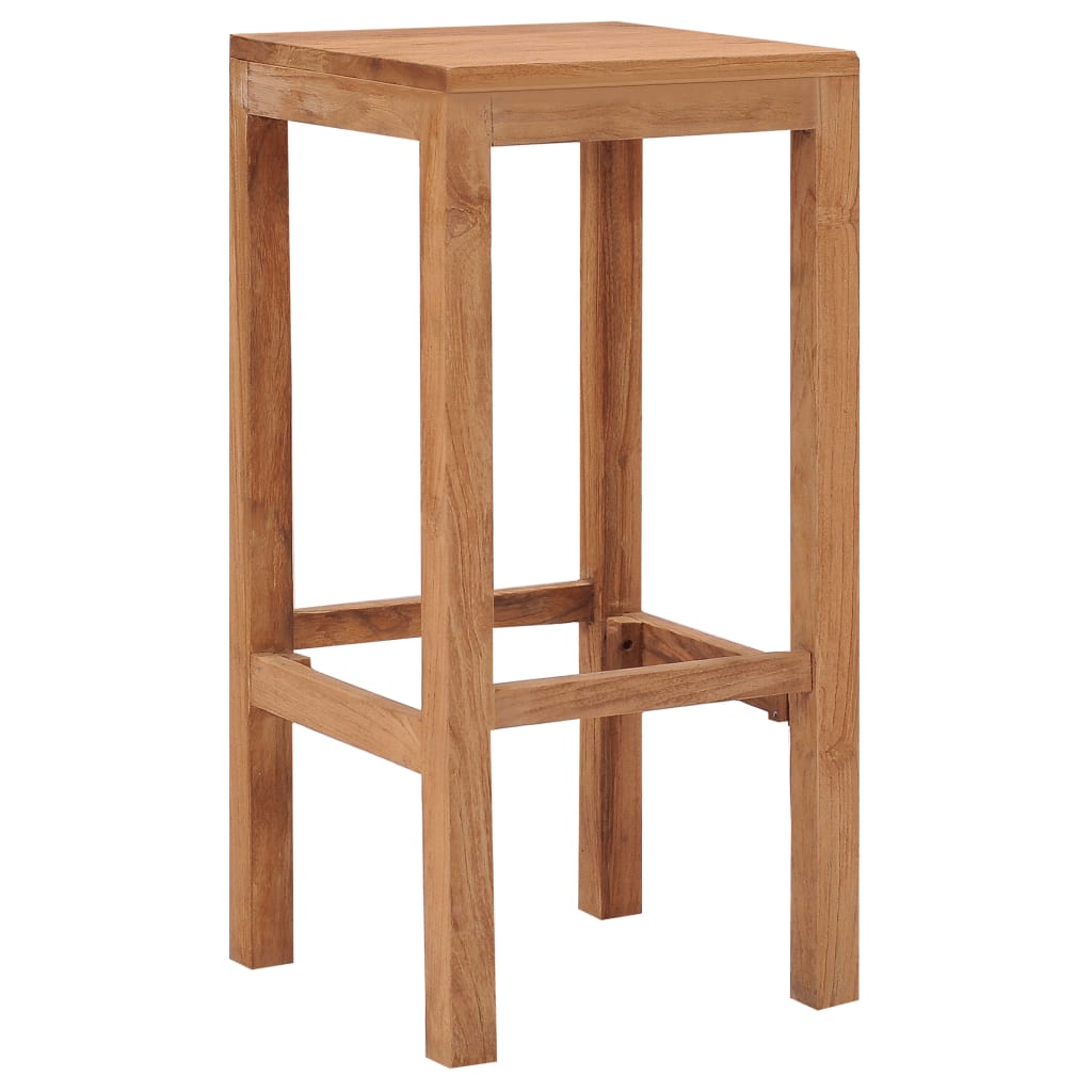 Taburetes De Barra De Cocina 2 Unidades Madera Maciza De Teca_0