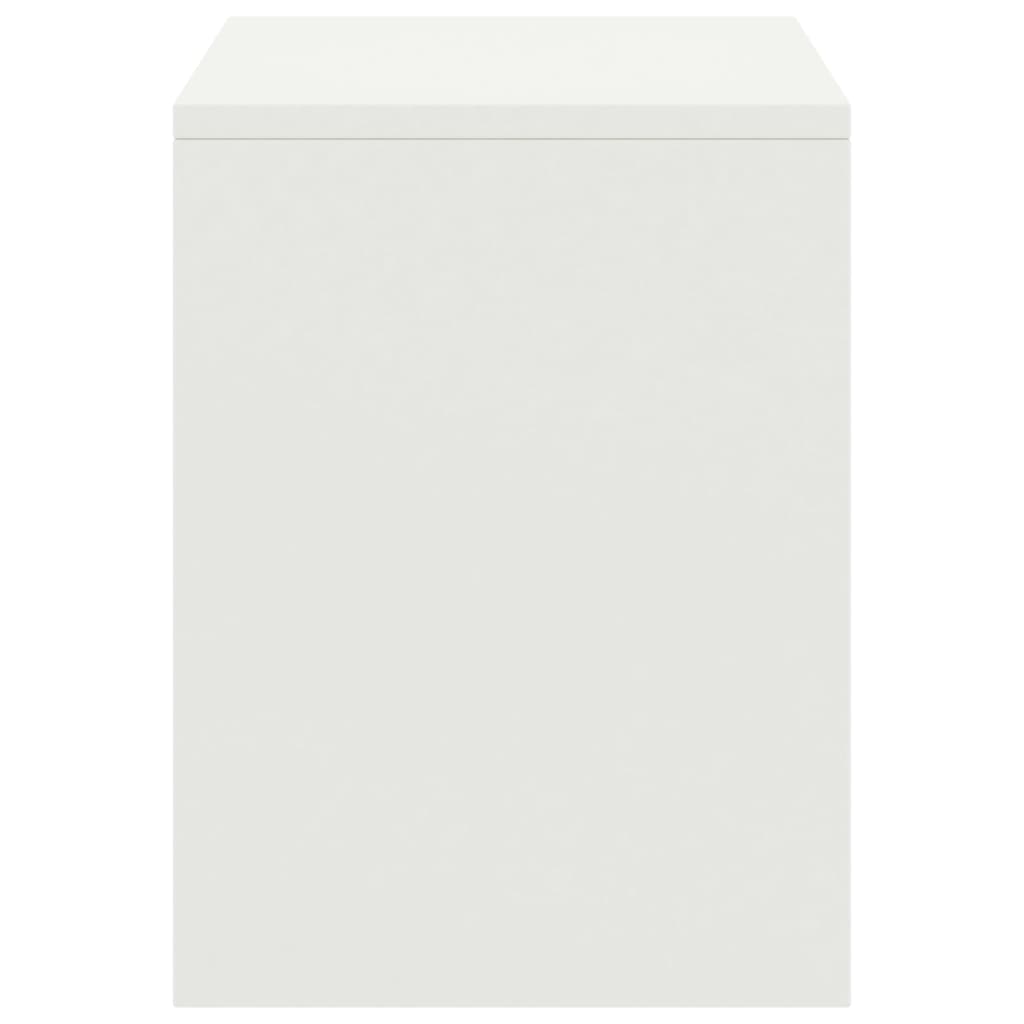 Mesita De Noche Madera Maciza De Mango Blanco 35x30x40 Cm_1